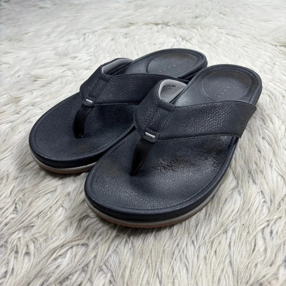 REEF Men's 12 Black Memory Foam Flip Flop Sandals Beach Resort Summer Classic